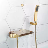 Goldenes Badezimmer-Set – Messing Wasserfall Wandmontage