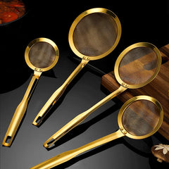 Edelstahl-Skimmer – Goldenes Netz-Design – 5 Grössen