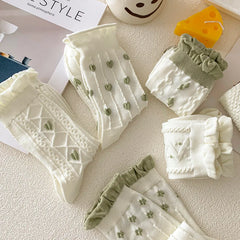 Blumenmuster Socken – Weiches atmungsaktives Set