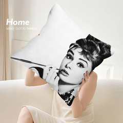 Audrey Hepburn Kissenbezug – Plüsch Polyester – 45x45cm