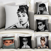 Audrey Hepburn Kissenbezug – Plüsch Polyester – 45x45cm