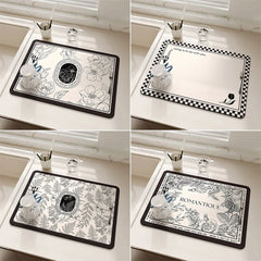 Blumiges Geschirr Trockenmatte – Umweltfreundlich Diatomeenschlamm – Diverse Grössen