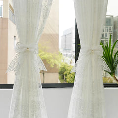 Vorhangbänder – Französischer Wollstoff – Beige/Weiss