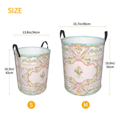 Wäschekorb mit Blumenakzent – Oxford Gewebe, 42x34 cm