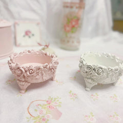 Rosa Kerzenhalter mit Schleife – Modernes Design – Wohnbereich