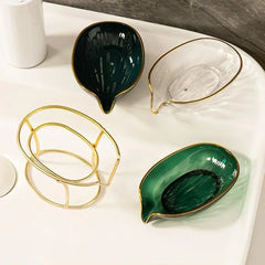 Keramik Seifenschale Blatt – Elegantes Design – Selbstablauf