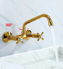 Messing Badezimmerarmatur – Europäischer Stil – Wandmontage