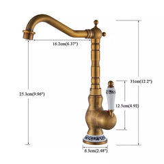 Antik Messing Waschbeckenarmatur – Vintage Deckmontage