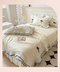 Steppdeckenset – Doppellagige Spitze – Sommer Queen 4tlg