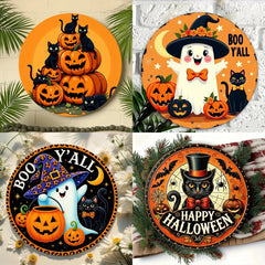 Halloween-Dekor – Rundes Holzschild – Innen & Aussen