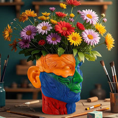 Fauvism Blumentopf – Kunstharz Design – 15cm Blau