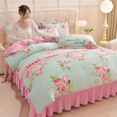 Gedrucktes Flanell-Bettwäscheset – Blumen Fleece – 220x240 cm