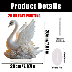 Bunte Schwanenstatue – Acryl Design – Ideal für Zuhause oder Café