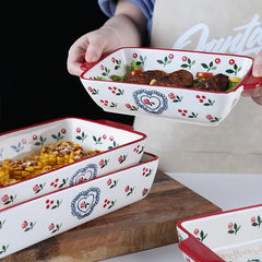 Keramik Backform – Doppelgriff Pflanzenmuster