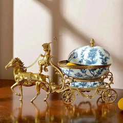 Keramik & Emaille Deko – Handmade Blau Kupferwagen