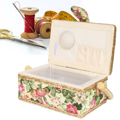 Nähkorb – Blumendesign – 19x13x10cm Handgemacht