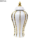 Keramik Ginger Jar – Goldstreifen Design 18x36cm