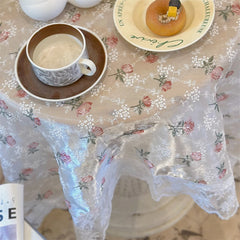 Jacquard Spitzentischdecke – Retro Rosen Design – Versch. Grössen