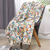 Baumwoll-Musselin-Badetuch – Blumen-Jacquard – 80x160cm