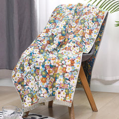 Baumwoll-Musselin-Badetuch – Blumen-Jacquard – 80x160cm