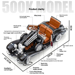 1936er Mercedes Benz 500K Diecast Modellauto in schwarz im Massstab 1:18