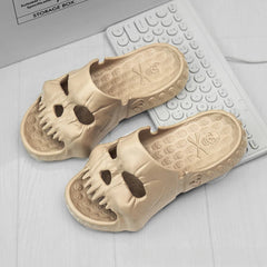 Halloween Totenkopf Slipper – EVA Komfort, Innen/Strand