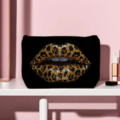 Leopardenmuster Schminktasche – Polyester – 23x17.5cm