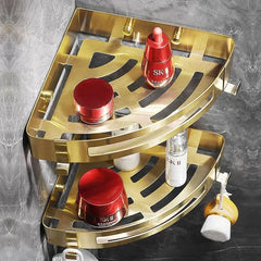 Eckregal – Gebürstetes Gold – Edelstahl