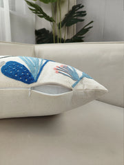 Blumenstickerei Kissenbezug - Luxus Design - 45x45 cm