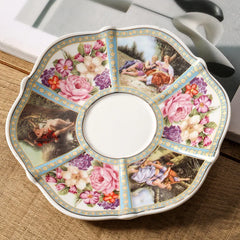 Goldgesäumte Porzellantasse – Western Stil mit Tablett