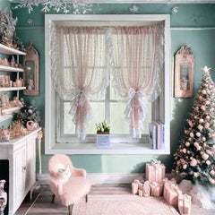 Transparenter Vorhang – Romantisches Blumendesign – 150x120cm