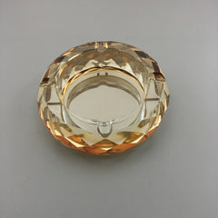 Kristall-Aschenbecher – Gold-Design – 4-Zoll rund