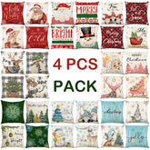 Weihnachtliche Kissenbezüge – Leinen/Baumwolle – 45x45cm Set