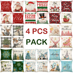 Weihnachtliche Kissenbezüge – Leinen/Baumwolle – 45x45cm Set