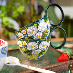 Jasmine Keramikbecher – Bone China, Grosse Kapazität