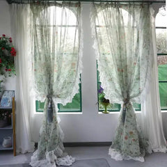 Florale Vorhänge – Vintage-Spitze – W200 x H140 CM