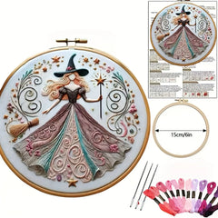 Halloween Stickerei - Baumwoll Hexendesign Kit