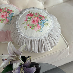 Retro Rosen Kissenbezug – Samt Floral 50x50 cm