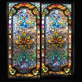 Retro Sichtschutzfolie – Buntglas-Design – 50x100 cm