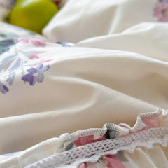 Romantische Blumenmuster – Koreanische Baumwoll-Bettwäsche