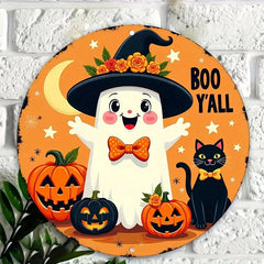 Halloween-Dekor – Rundes Holzschild – Innen & Aussen