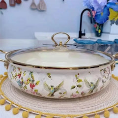 Emaille-Kochtopf – Stilvoller Glasdeckel – Mehrere Grössen