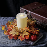 Simulierter Ahornblatt-Kerzenhalter – PE Herbststil – 25cm Durchmesser