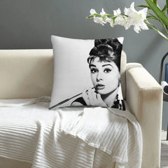 Audrey Hepburn Kissenbezug – Plüsch Polyester – 45x45cm