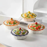 Keramik Obstschale – Hohes Fussdesign – Vielseitiges Geschirr