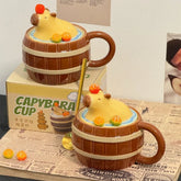 Capybara Tasse – Keramik Cartoon mit Deckel – 400-500ml