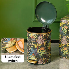 8L Vintage Mülleimer aus ABS Kunststoff mit Pedal in Zylinderform