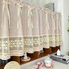 Elegante Vorhänge – Beiges Spitzen-Design – W100xH45cm bis W200xH60cm