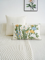 Kissenbezug – Bestickte Blumen Polyester – Verschiedene Grössen