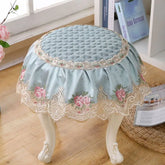 Luxus Hockerüberzug – Jacquard Strick – Ø 35 cm